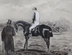 WatercolourRacehorse with jockey up by Finch Mason, watercolour, sold Jan 2018