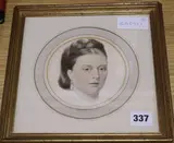 2 watercoloursPortraits of young womenlargest 6 x 5in by Alfred Tidey, watercolor, sold Jan 2018