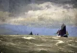 Stormy day, North Sea by Lauritz Bernard Holst, oil on canvas, sold Jan 2018
