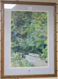 WatercolourBridge through woodlandsigned21 by Stewart Lowdon, watercolour, offered Jan 2018