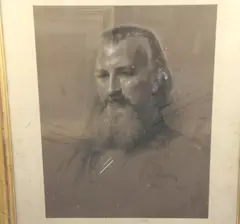 Label verso by Samuel Laurence, 1873, charcoal and chalk, sold Jan 2018