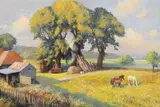 Farm at Wartling, Sussex signed, 20 x 30in., unframed by Eric Bruce McKay, oil on canvas, sold Dec 2017