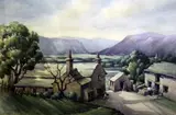 Cottages at the head of a valley by James Charles Middleton, watercolour, sold Dec 2017