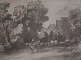 Wooded landscape by riders by Thomas Gainsborough, print (other), sold Dec 2017