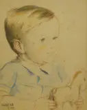 Portrait of a child by Felix A. Harta, 1942, pastel, sold Dec 2017