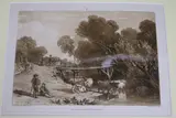 TurnerBridge and cows by William Joseph Mallard Turner, etching, sold Dec 2017