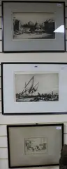 The by Sidney Tushingham, etching, sold Dec 2017