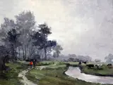 Burgh Castle, Norfolk, 26 December 1921, 8.75 x 11.5in by Campbell Archibald Mellon, oil on board, sold Dec 2017