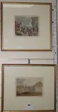 2 ink and watercolour drawings Marmion at the Gate of Tantallon and Holyrood Castle Abbott & Holder labels verso largest 6 x 7.5in by John James Stewart, ink and watercolour, sold Dec 2017