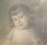 PastelPortrait of the artist's daughter: Maria Malwine Zewy by Carl Zewy, pastel, sold Dec 2017