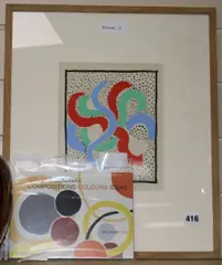 Pochoir printCompositions 28Goldmark Gallery Catalogue verso8 by Sonia Delawnay, print, sold Dec 2017