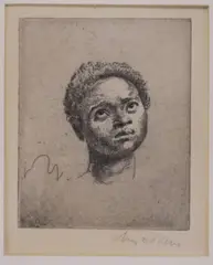 EtchingHead of a girlsigned in by Augustus John, etching, sold Dec 2017