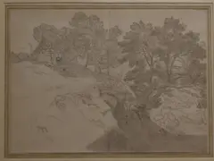 5 x 15in by John White Abbott, ink and wash, sold Dec 2017