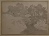 5 x 15in by John White Abbott, ink and wash, sold Dec 2017