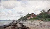 Halsingor' signed and dated 1883 10.5 x 18in by Axel Lindman, 1883, oil on wood, sold Nov 2017