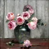 Dorset Roses (Blackdown)' signed and dated '51 14 x 14in by William Thomas Wood, Wood, sold Nov 2017
