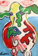 Untitled by Peter Diem, mixed media on paper, sold Nov 2017