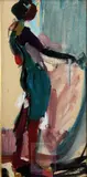 5 x 17.5in by Sherree Valentine-Daines, oil on card, sold Nov 2017