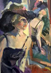 5 x 15.5in by Sherree Valentine-Daines, oil on board, sold Nov 2017