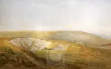 WatercolourAn old chalkpit near Eastbourne by Henry George Hine, 1877, Watercolour Exhibition and for a sale at Christie's in, sold Nov 2017