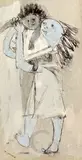 Carbon with by Louis Le Brocquy Hrha, 1949, watercolour and gouache, sold Nov 2017
