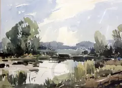 Untitled by Edward Wesson, watercolour, sold Nov 2017