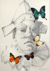 Untitled by Martin Battersby, pencil and watercolour, sold Nov 2017
