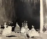Carnival awaiting to go on by Laura Knight, ink and wash, sold Nov 2017