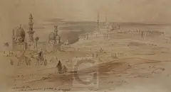 Brown ink and washCairo by Edward Lear, ink and wash, sold Nov 2017