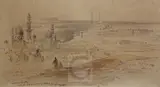 Brown ink and washCairo by Edward Lear, ink and wash, sold Nov 2017