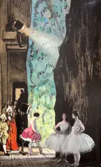 Backstage' Williams & Son label verso no.IS428 signed, 11 x 7in by Laura Knight, ink, sold Nov 2017
