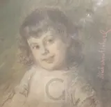 PastelPortrait of the artist's daughter: Maria Malwine Zewy by Carl Zewy, pastel, sold Nov 2017