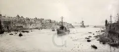EtchingValetta Harbour by William Lionel Wyllie, etching, sold Nov 2017