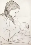 EtchingMother and child by Edgar Holloway, 1977, etching, sold Nov 2017