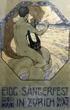 Eidg.Sangerfest in Zurich Secessionist lithographic poster; printed in colours by Gebr by Burkhard Mangold, print (other), sold Nov 2017