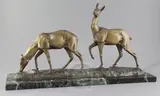 A French Art Deco bronze group of two deer by Irénée Rochard, bronze, sold Nov 2017