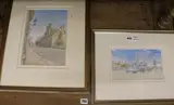 2 watercoloursMerton Lane by Dennis Roxby Bott, watercolor, sold Nov 2017