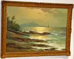 Coastal landscape by M. Rinaldi, sold Jan 2012