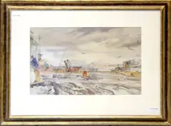 Beach scene by Thomas Hennell, sold Jan 2012