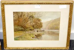 On the old Ray Mill stream, Maidenhead; Autumn on the Thames at Maidenhead by John Pedder, sold Jan 2012