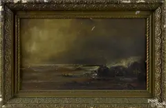 seascape by Alexander C. Stuart, oil on board, offered Oct 2015