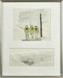 works by John W. McCoy, watercolor, offered Sep 2015