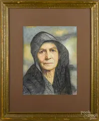 portrait by Allen F. Hermansader, pastel, sold Sep 2015