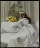 portrait of a young girl by Hal Singer, oil on canvas, offered Sep 2015