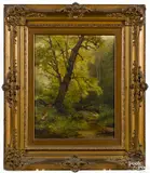 wooded landscape with a stream by Hendrik Dirk Kruseman van Elten, oil on canvas, offered Sep 2015