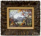 Untitled by Leonid Gechtoff, oil on board, offered Sep 2015
