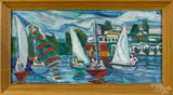 Untitled by Arnold Wood, acrylic on board, sold Jun 2015