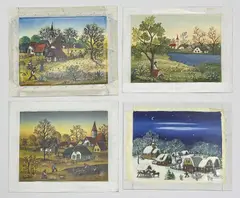 4 Works by A. Kowalski, oil on canvas, sold May 2023