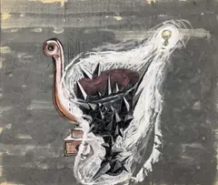 Description by Morris Graves - Spiked Chalice, gouache on paper, sold May 2023