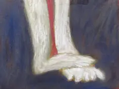 Feet by Lucas Samaras, 1961, pastel on paper, sold May 2023